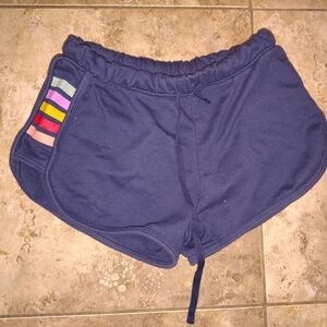 Neiman Marcus Navy Shorts with Multicolor Stripes